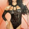 H.O.T. Leopard Mesh Pattern Teddy- One Size 90426RED
