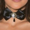 Shirley Of Hollywood Ribbon Bow Cameo- One Size SOH-936-BLK
