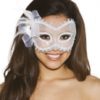 Shirley Of Hollywood White/Silver Eye Mask- O/S 926