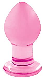Crystal Premium Glass Plug- Pink- Small 3″
