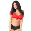 Daisy Corsets Tie-Front Peasant Top- Red- Regular One Size