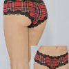 Escante Red Plaid Panty- Queen One Size 54006X-RED-Q
