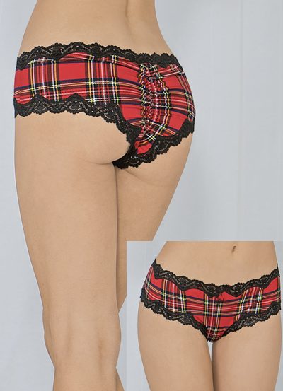 Escante Red Plaid Panty- Queen One Size 59008X