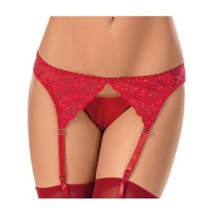 Escante Lace Garterbelt- Red- One Size Queen 54006X-RED-Q