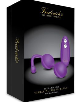 Frederick’s of Hollywood Rechargeable Vibrating Kegal Balls w/ Remote Control- Purple