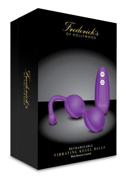 Frederick's of Hollywood Rechargeable Vibrating Kegal Balls w/ Remote Control- Purple FOH-015PUR