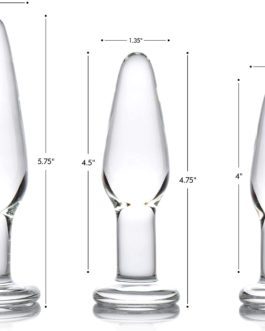 Prisms Erotic Glass 3 pc Glass Anal Plug Kit