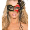 Shirley Of Hollywood Black, Red, & Gold Velvet Eye Mask- SOH-925