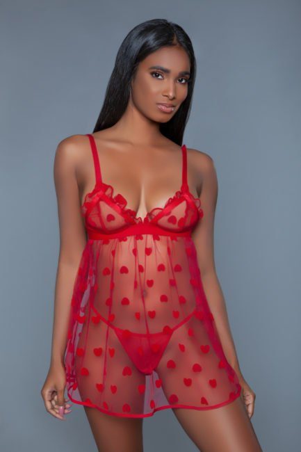 *NEW* Valentine Babydoll- Red- Small BW2032RED-S