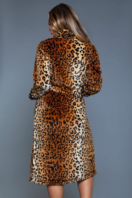 *NEW* Ultra-Soft Flannel Leopard Robe- S/M BW2071-S/M