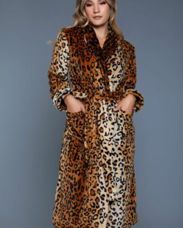 *NEW* Ultra-Soft Flannel Leopard Robe- S/M