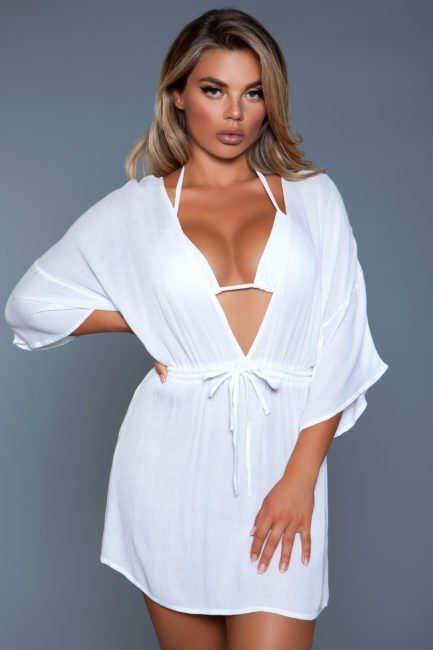 **NEW** Be Wicked Thalia Beach Cover-Up- White- L/XL BW2133WH-L/XL