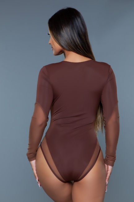 **NEW** Be Wicked Malibu Zip Up Swimsuit- Brown- Large BW2220-BRWN-L