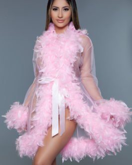 *NEW* Sheer & Short Lux Robe- Candy Pink- Regular One Size