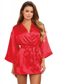 Dreamgirl Robe, Chemise, and Padded Hanger- Red Large