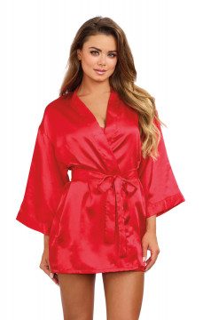 Dreamgirl Robe, Chemise, and Padded Hanger- Small Red DG-3717REDS