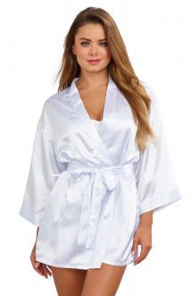 Dreamgirl Robe, Chemise, and Padded Hanger- White Large